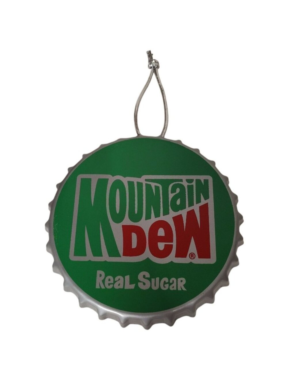 Ruz Mountain Dew Real Sugar Aluminum 5 inch Bottle Cap Ornament
